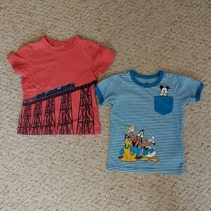 Hanna Anderson Disney Tee Shirts Boys 2-3y Cotton Graphic Lot Of 2